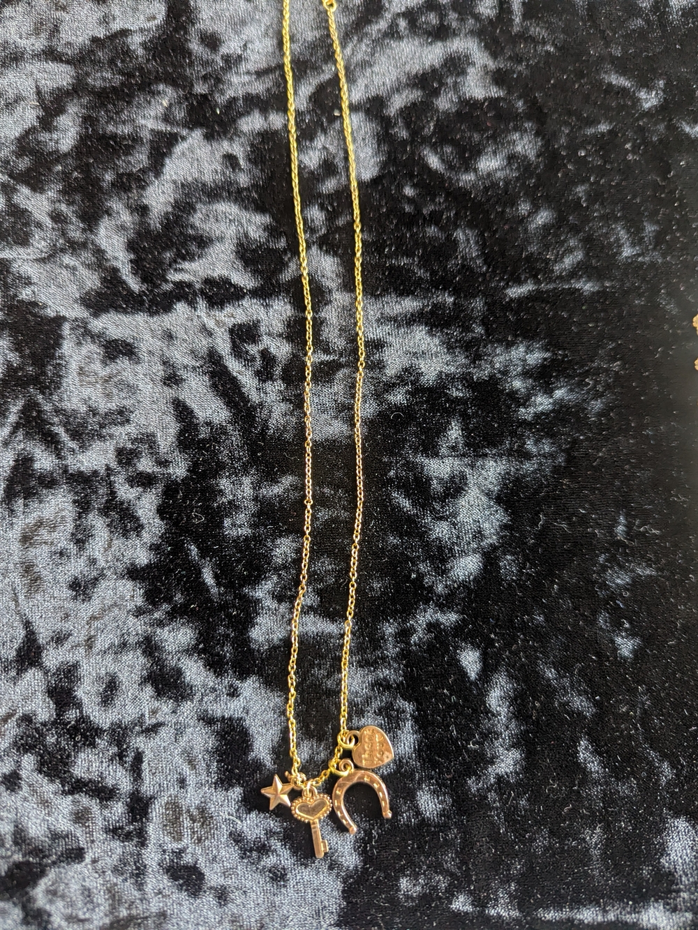 .925 Stamped Gold Toned 18" Necklace With Charms